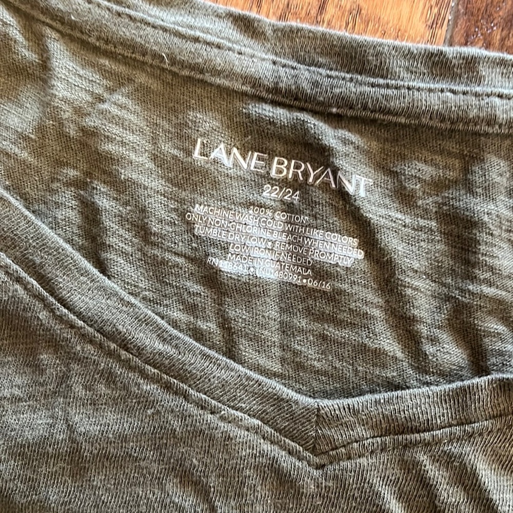 Olive Green Lane Bryant 3/4 sleeve